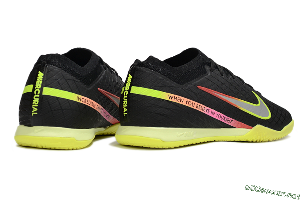 Men's Nike Air Zoom Mercurial Vapor 15 Elite IC Football Shoes - Black/Yellow/Red 6