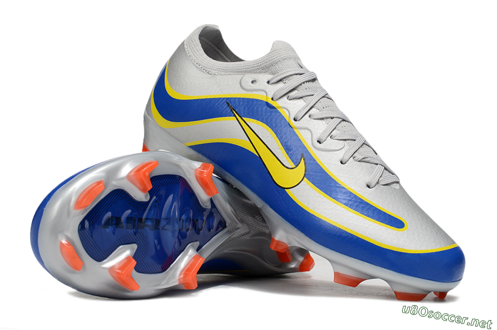 Men's Nike Air Zoom Mercurial Vapor 16 Elite FG Football Boots - Silver/Blue/Yellow 1