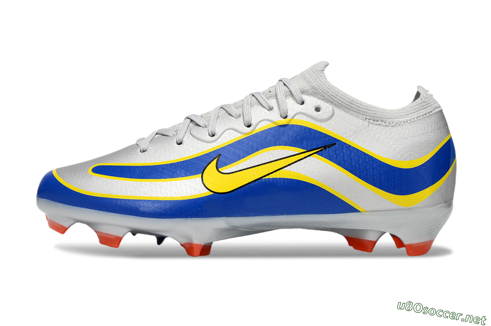 Men's Nike Air Zoom Mercurial Vapor 16 Elite FG Football Boots - Silver/Blue/Yellow 0