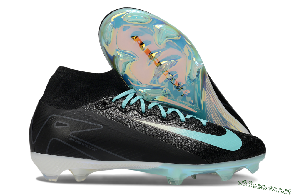 Unisex Nike Air Zoom Mercurial Superfly 10 Elite FG Football Boots - Black/Jade 2