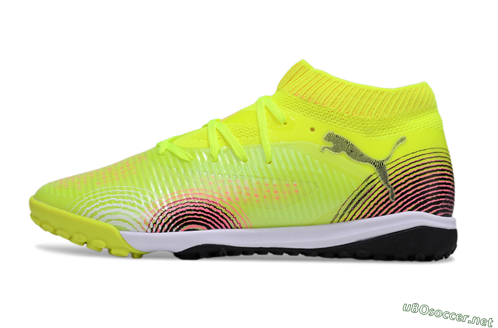 Men's Puma Future 8 Ultimate TF Football Shoes - Yellow/Black/Pink 0