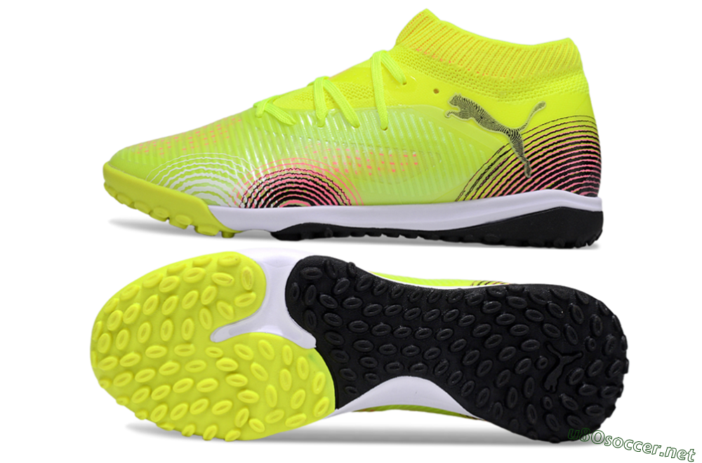 Men's Puma Future 8 Ultimate TF Football Shoes - Yellow/Black/Pink 1