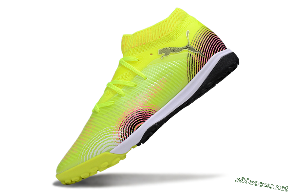 Men's Puma Future 8 Ultimate TF Football Shoes - Yellow/Black/Pink 5
