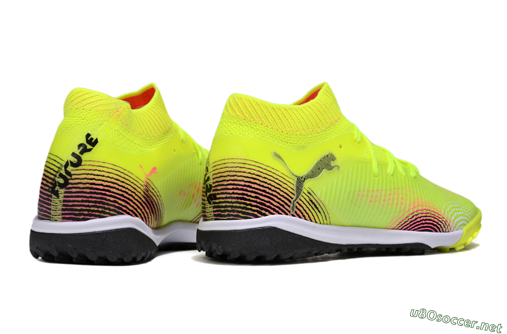 Men's Puma Future 8 Ultimate TF Football Shoes - Yellow/Black/Pink 6