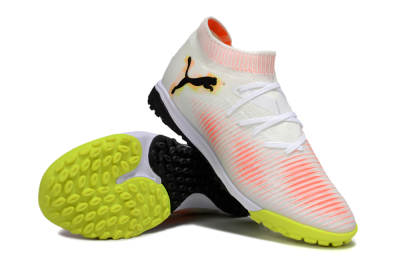 Men's Puma Future 8 Ultimate TF Football Shoes - White/Pink/Yellow