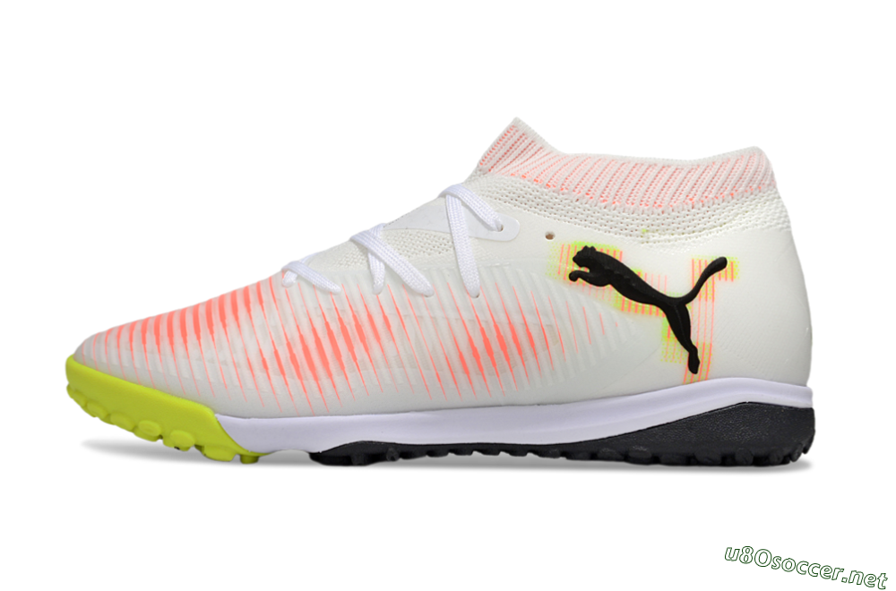 Men's Puma Future 8 Ultimate TF Football Shoes - White/Pink/Yellow 0