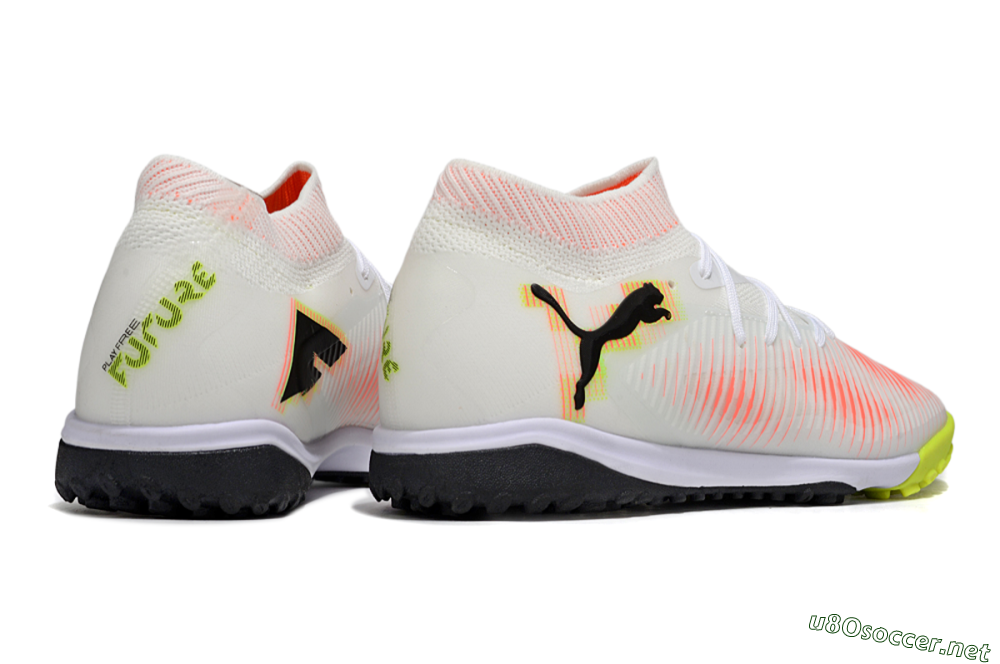 Men's Puma Future 8 Ultimate TF Football Shoes - White/Pink/Yellow 6