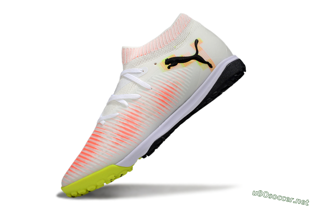 Men's Puma Future 8 Ultimate TF Football Shoes - White/Pink/Yellow 5