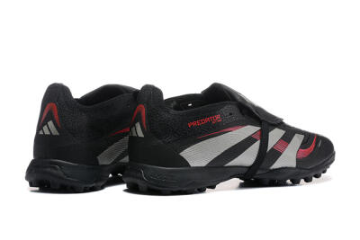 Men's Adidas Predator 25 Elite Foldover Tongue TF Football Shoes - Black/Silver/Red