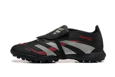 Men's Adidas Predator 25 Elite Foldover Tongue TF Football Shoes - Black/Silver/Red