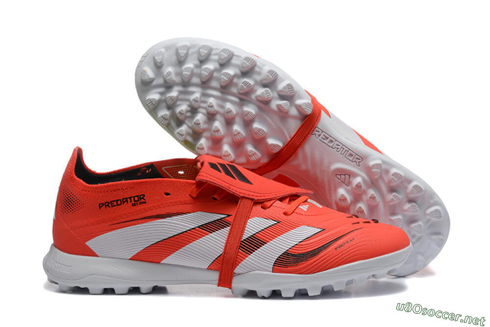 Men's Adidas Predator 25 Elite Foldover Tongue TF Football Shoes - Red/White 2