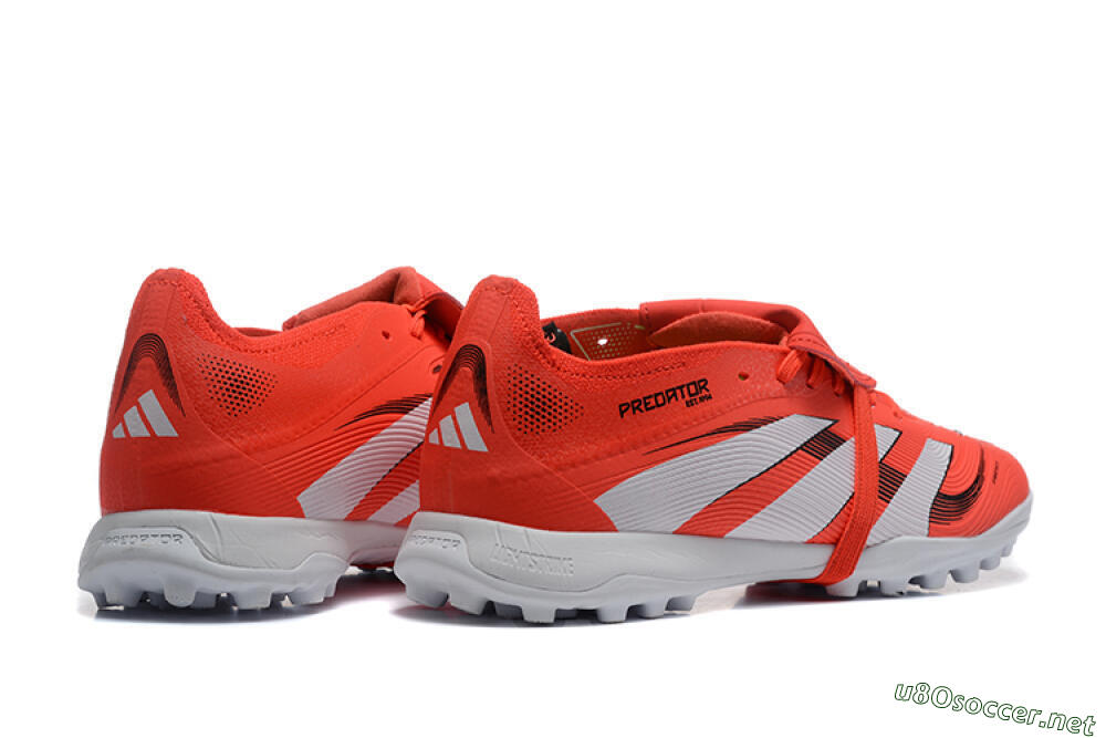 Men's Adidas Predator 25 Elite Foldover Tongue TF Football Shoes - Red/White 9
