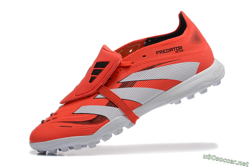 Men's Adidas Predator 25 Elite Foldover Tongue TF Football Shoes - Red/White 8