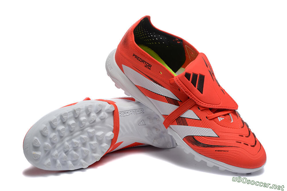 Men's Adidas Predator 25 Elite Foldover Tongue TF Football Shoes - Red/White 4