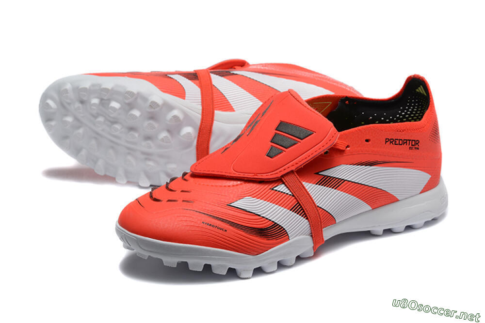 Men's Adidas Predator 25 Elite Foldover Tongue TF Football Shoes - Red/White 3