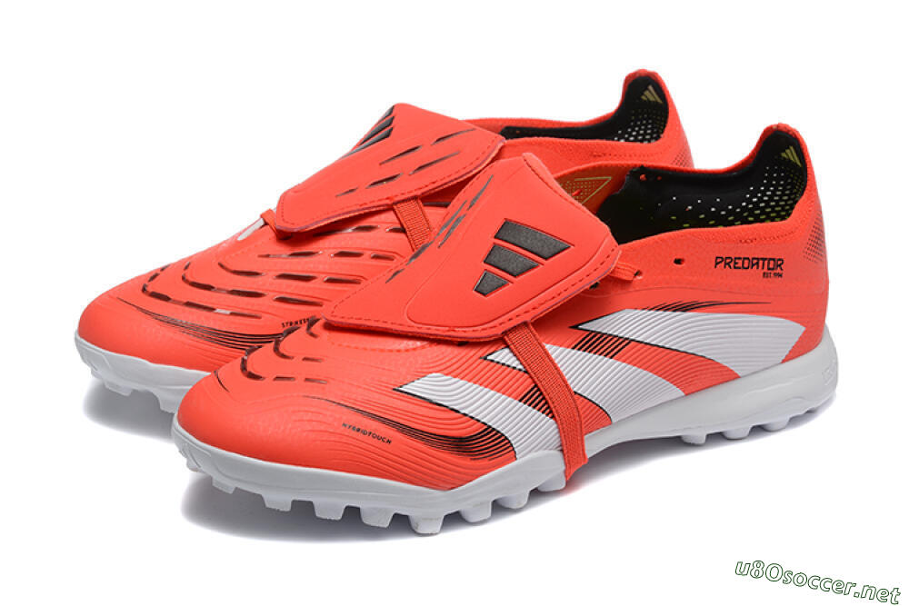 Men's Adidas Predator 25 Elite Foldover Tongue TF Football Shoes - Red/White 5