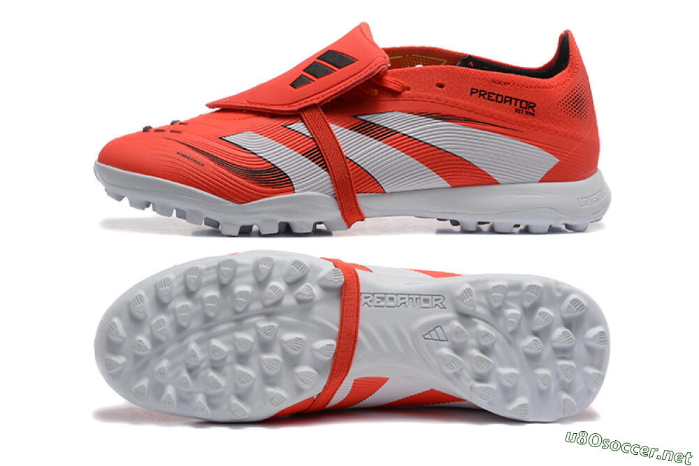 Men's Adidas Predator 25 Elite Foldover Tongue TF Football Shoes - Red/White 1