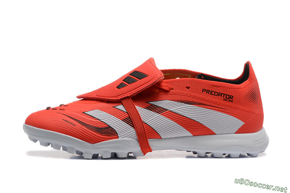 Men's Adidas Predator 25 Elite Foldover Tongue TF Football Shoes - Red/White 0