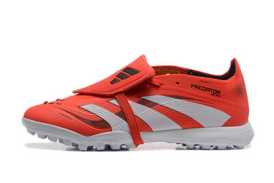 Men's Adidas Predator 25 Elite Foldover Tongue TF Football Shoes - Red/White