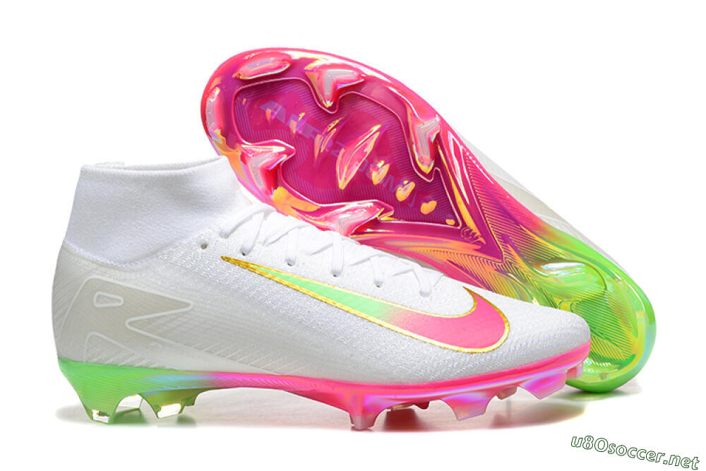Men's Nike Air Zoom Mercurial Superfly 10 Elite FG Football Boots - White/Gold/Pink/Yellow 2