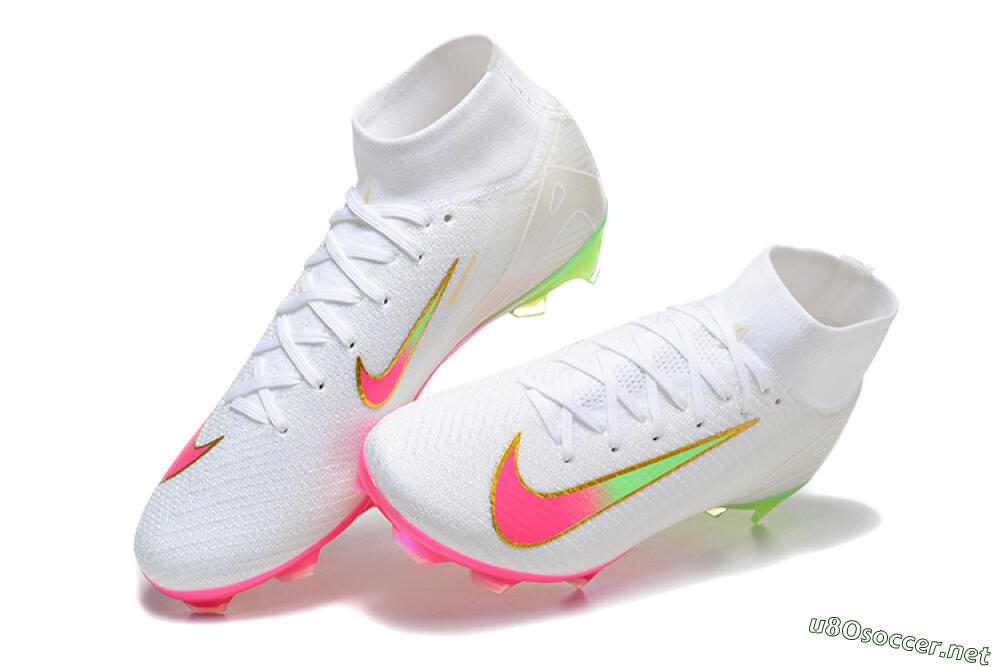 Men's Nike Air Zoom Mercurial Superfly 10 Elite FG Football Boots - White/Gold/Pink/Yellow 6