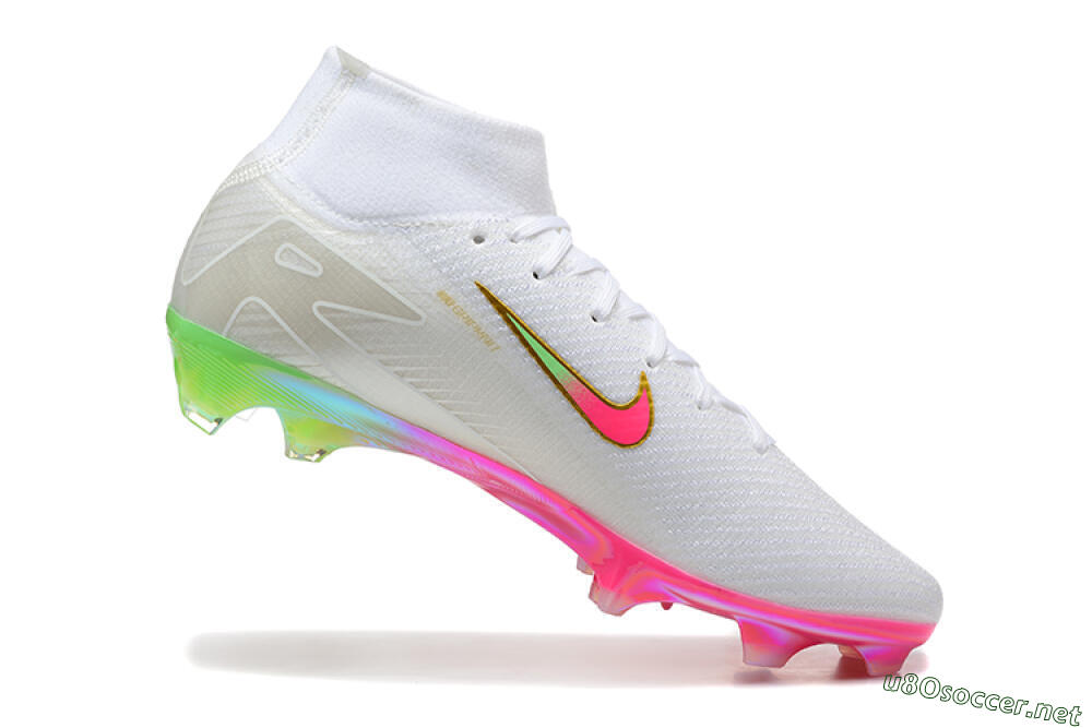 Men's Nike Air Zoom Mercurial Superfly 10 Elite FG Football Boots - White/Gold/Pink/Yellow 7