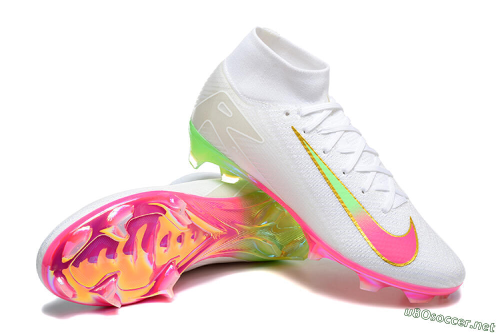 Men's Nike Air Zoom Mercurial Superfly 10 Elite FG Football Boots - White/Gold/Pink/Yellow 4