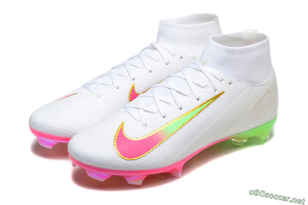 Men's Nike Air Zoom Mercurial Superfly 10 Elite FG Football Boots - White/Gold/Pink/Yellow 5