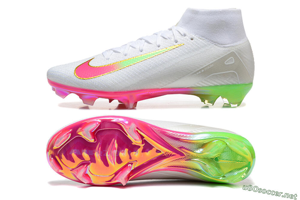 Men's Nike Air Zoom Mercurial Superfly 10 Elite FG Football Boots - White/Gold/Pink/Yellow 1