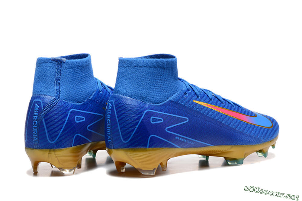 Men's Nike Air Zoom Mercurial Superfly 10 Elite FG Football Boots - Blue/Gold/Pink 9