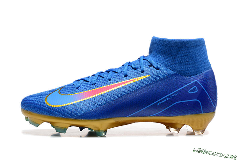 Men's Nike Air Zoom Mercurial Superfly 10 Elite FG Football Boots - Blue/Gold/Pink 0