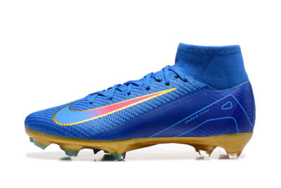 Men's Nike Air Zoom Mercurial Superfly 10 Elite FG Football Boots - Blue/Gold/Pink