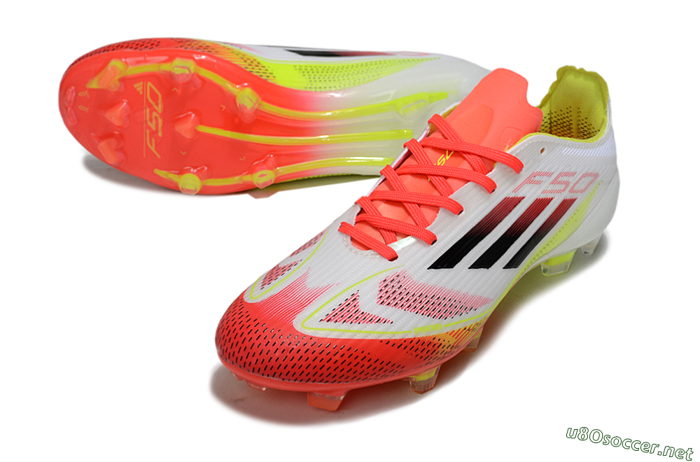 Unisex Adidas F50 Elite FG Football Boots - White/Red/Yellow 3