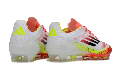 Unisex Adidas F50 Elite FG Football Boots - White/Red/Yellow