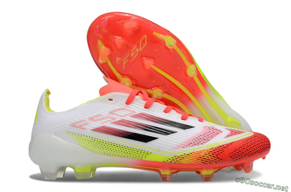 Unisex Adidas F50 Elite FG Football Boots - White/Red/Yellow 2