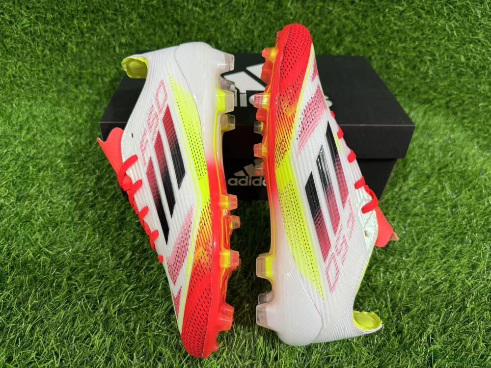 Unisex Adidas F50 Elite FG Football Boots - White/Red/Yellow