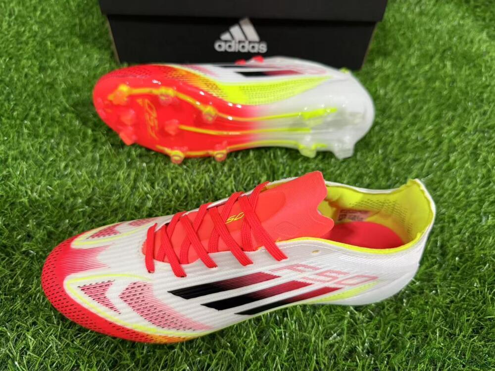 Unisex Adidas F50 Elite FG Football Boots - White/Red/Yellow