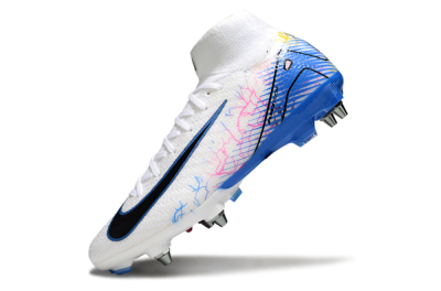 Men's Nike Air Zoom Mercurial Superfly 10 Elite SG Football Boots - White/Black/Blue