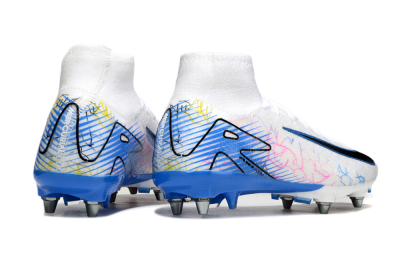 Men's Nike Air Zoom Mercurial Superfly 10 Elite SG Football Boots - White/Black/Blue