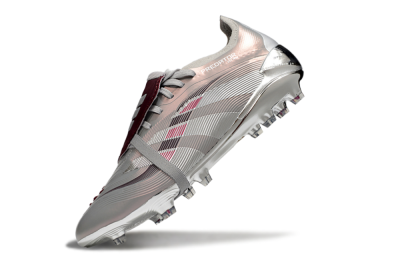 Unisex Adidas Predator 25 Elite Foldover Tongue FG Football Boots - Grey/Silver/Red