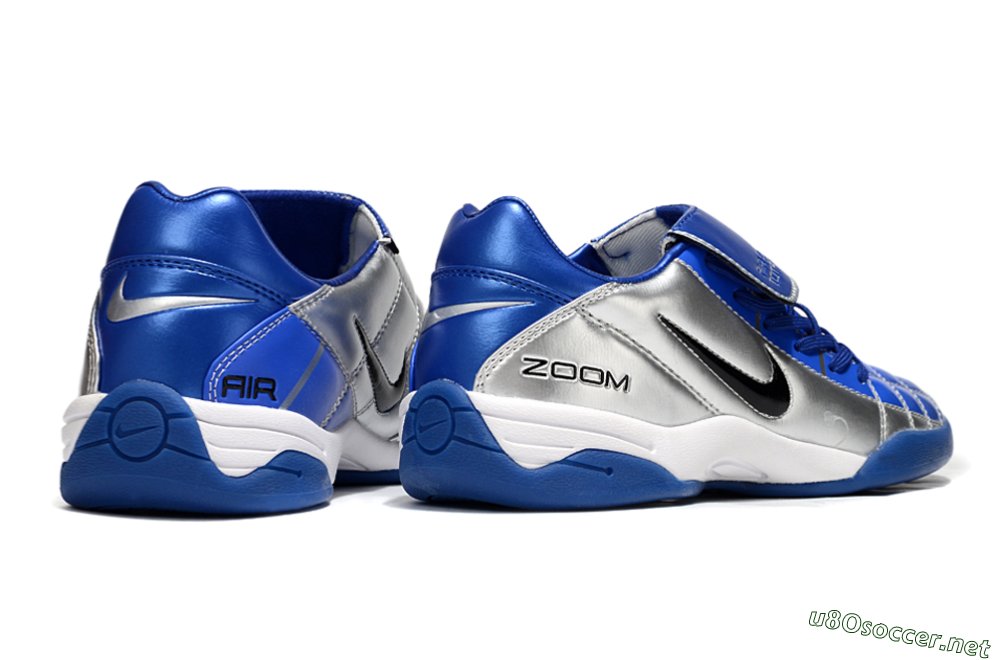 Men's Nike Air Zoom Total 90 III IC Football Shoes - Silver/Black/Blue 6