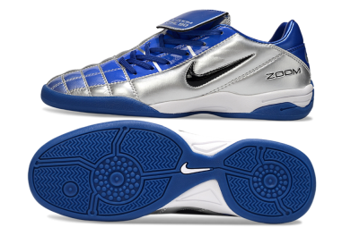 Men's Nike Air Zoom Total 90 III IC Football Shoes - Silver/Black/Blue