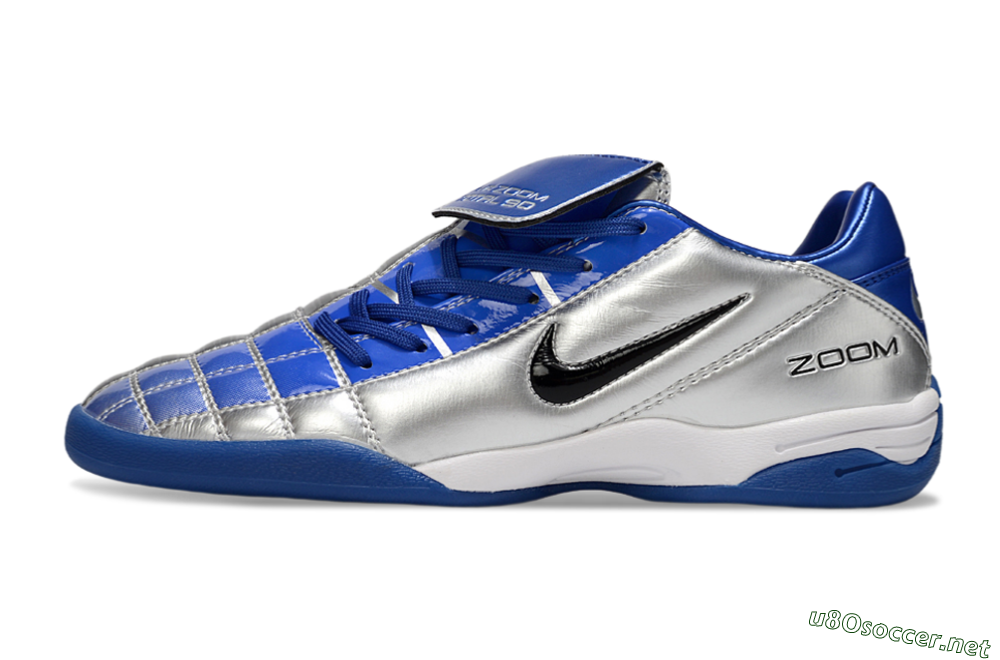 Men's Nike Air Zoom Total 90 III IC Football Shoes - Silver/Black/Blue 0