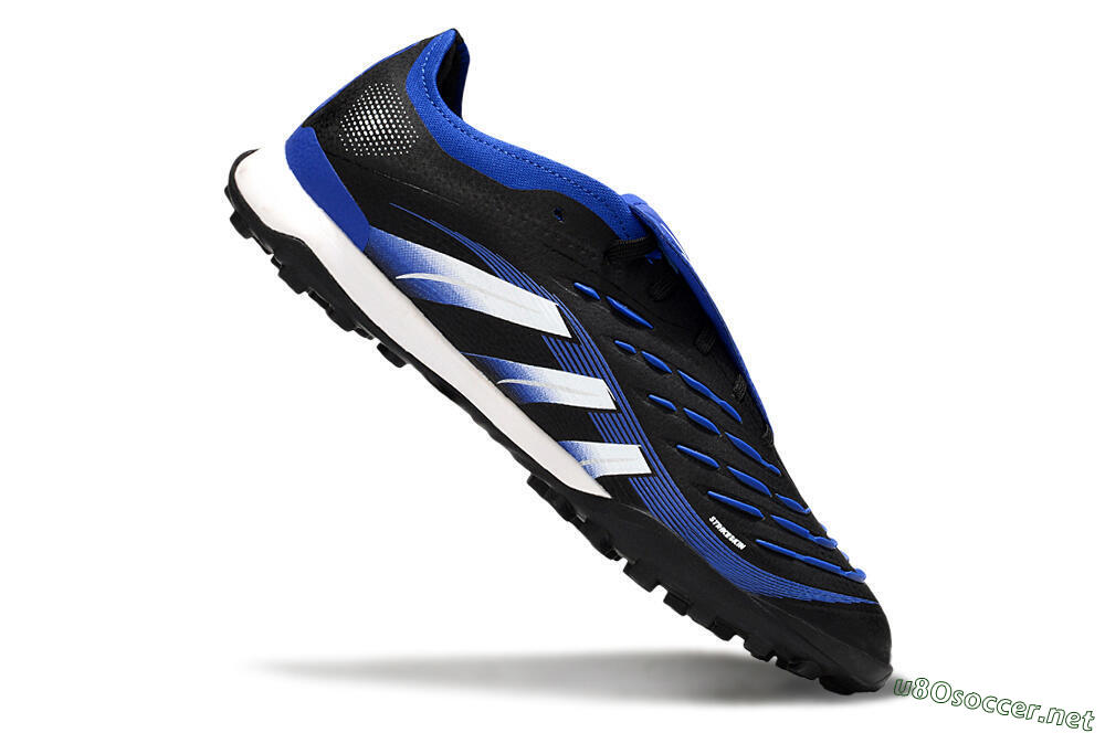 Men's Adidas Predator 25 Elite Foldover Tongue TF Football Shoes - Black/Blue/White 4