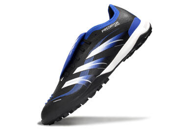 Men's Adidas Predator 25 Elite Foldover Tongue TF Football Shoes - Black/Blue/White