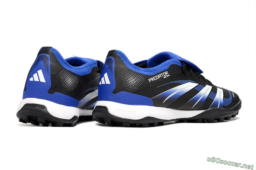 Men's Adidas Predator 25 Elite Foldover Tongue TF Football Shoes - Black/Blue/White 6