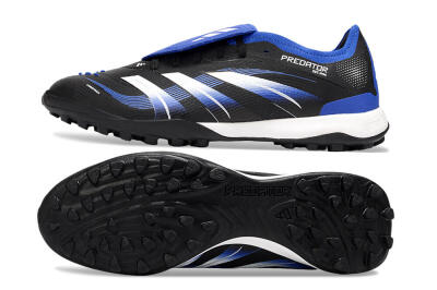 Men's Adidas Predator 25 Elite Foldover Tongue TF Football Shoes - Black/Blue/White