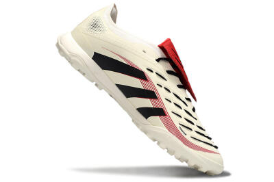 Men's Adidas Predator 25 Elite Foldover Tongue TF Football Shoes - Beige/Black/Red