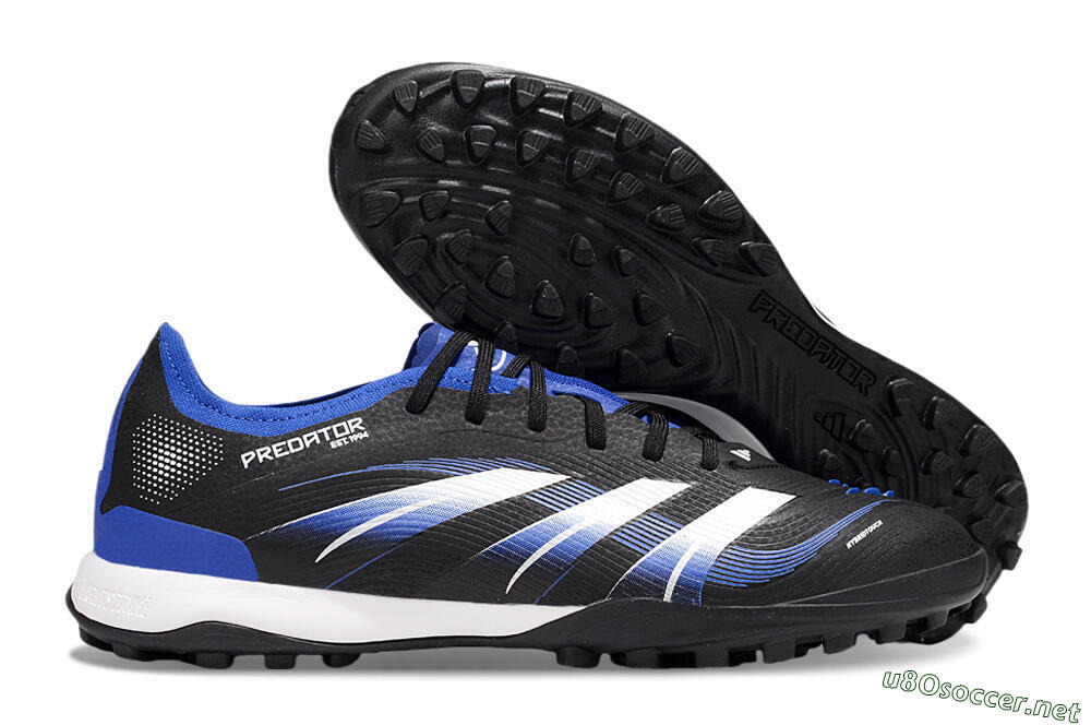 Men's Adidas Predator 25 Elite TF Football Shoes - Black/Blue/White 2
