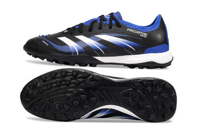 Men's Adidas Predator 25 Elite TF Football Shoes - Black/Blue/White